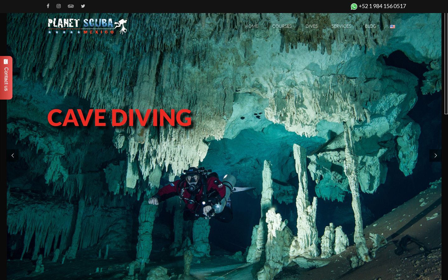 Old Planet Scuba Mexico website